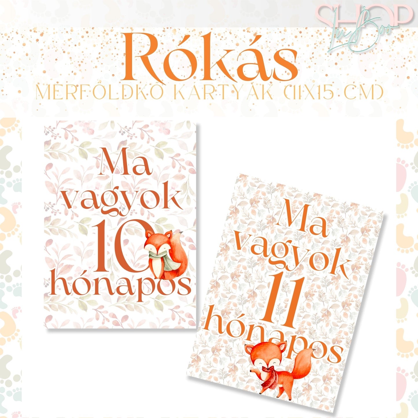 Mérföldkő kártyák - Rókás (11x15 cm)