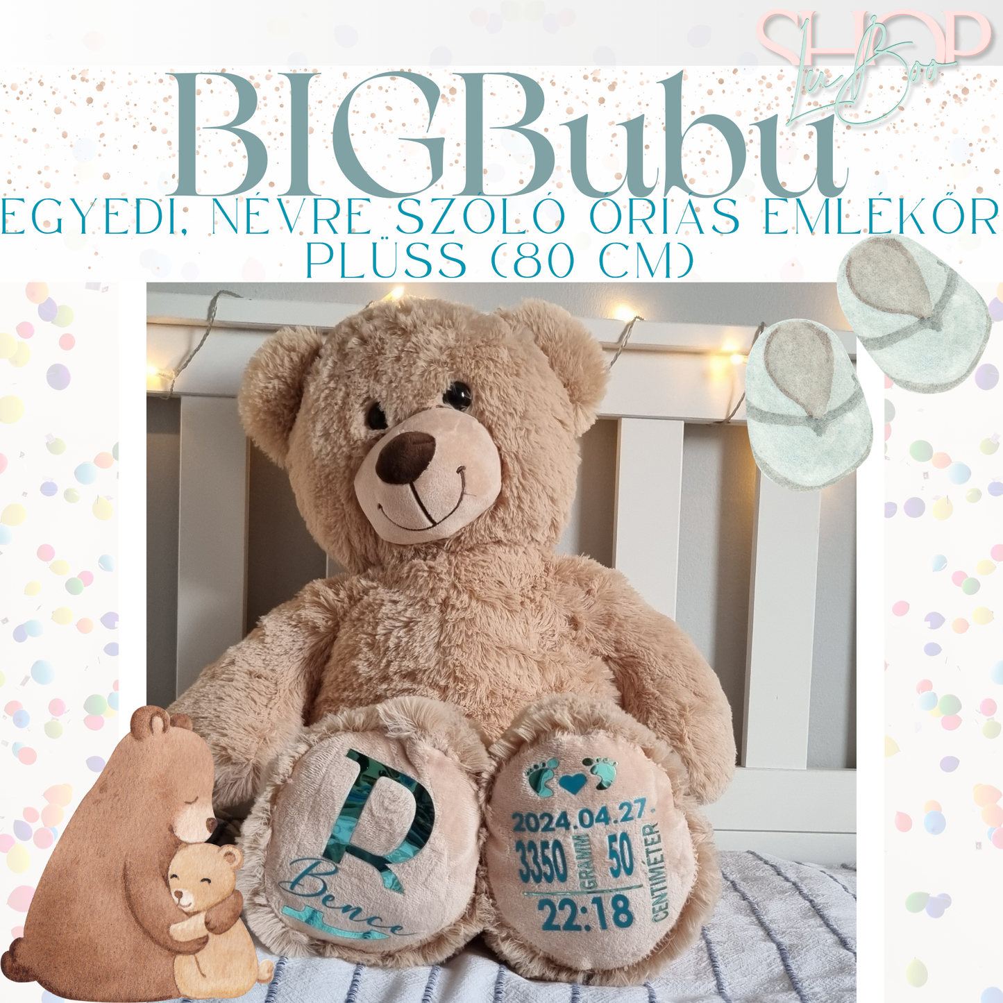 BIGBubu - Óriás plüss emlékőr maci (80 cm)