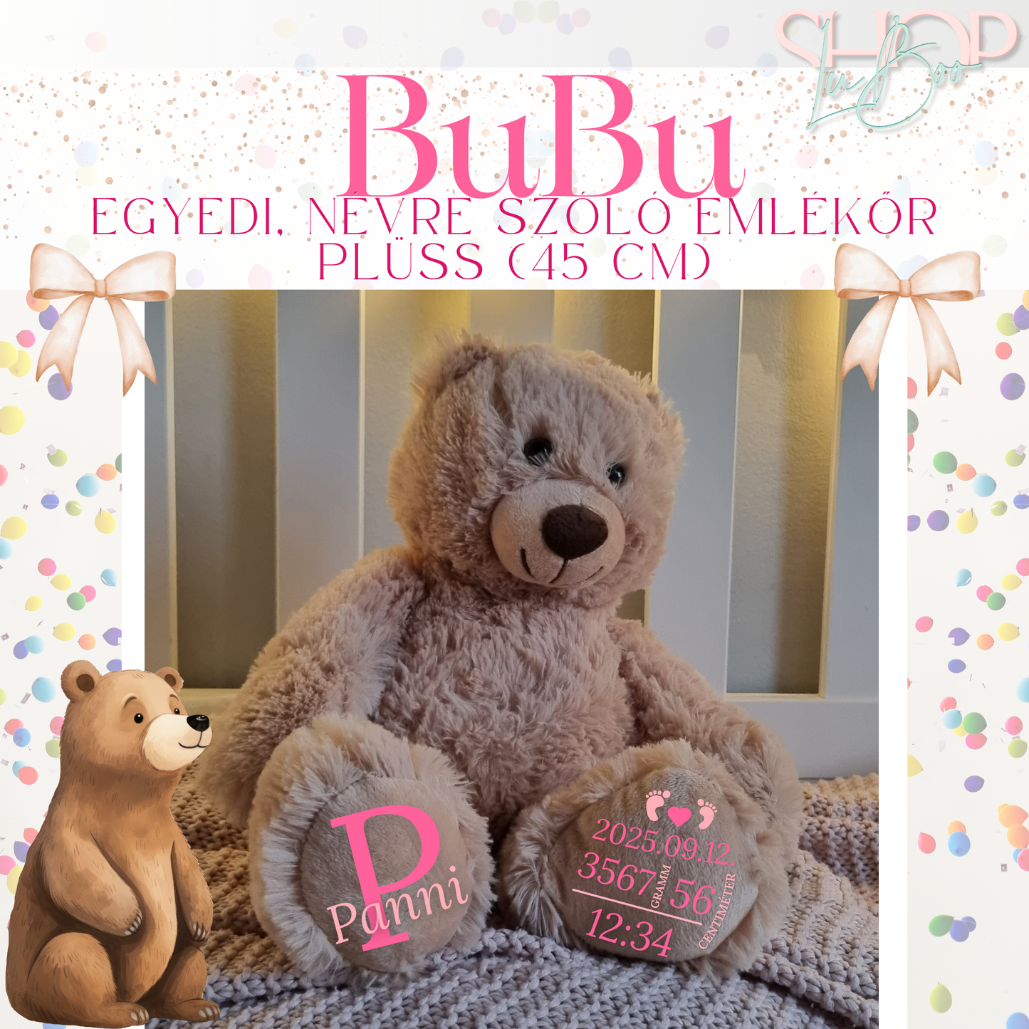 BIGBubu - Óriás plüss emlékőr maci (80 cm)