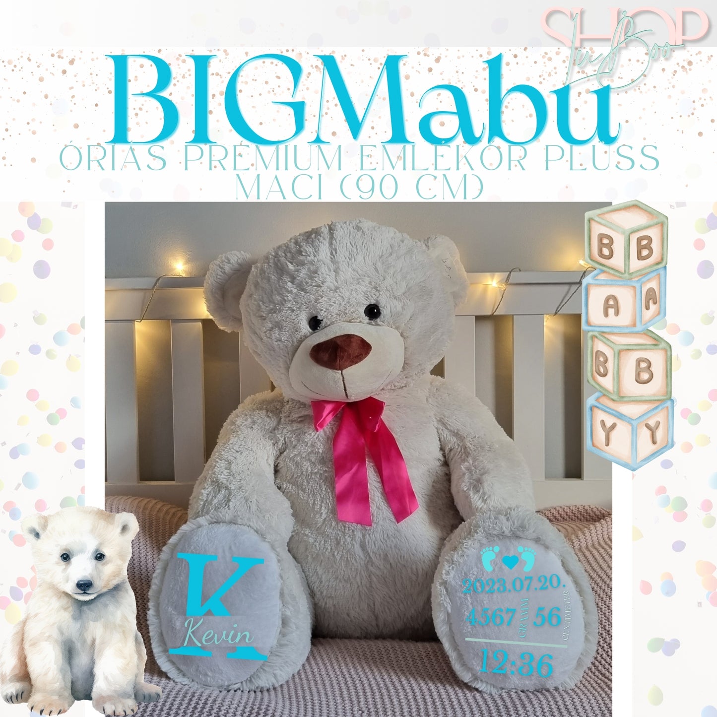 BIGMaBu - Óriás prémium plüss emlékőr maci (110 cm)