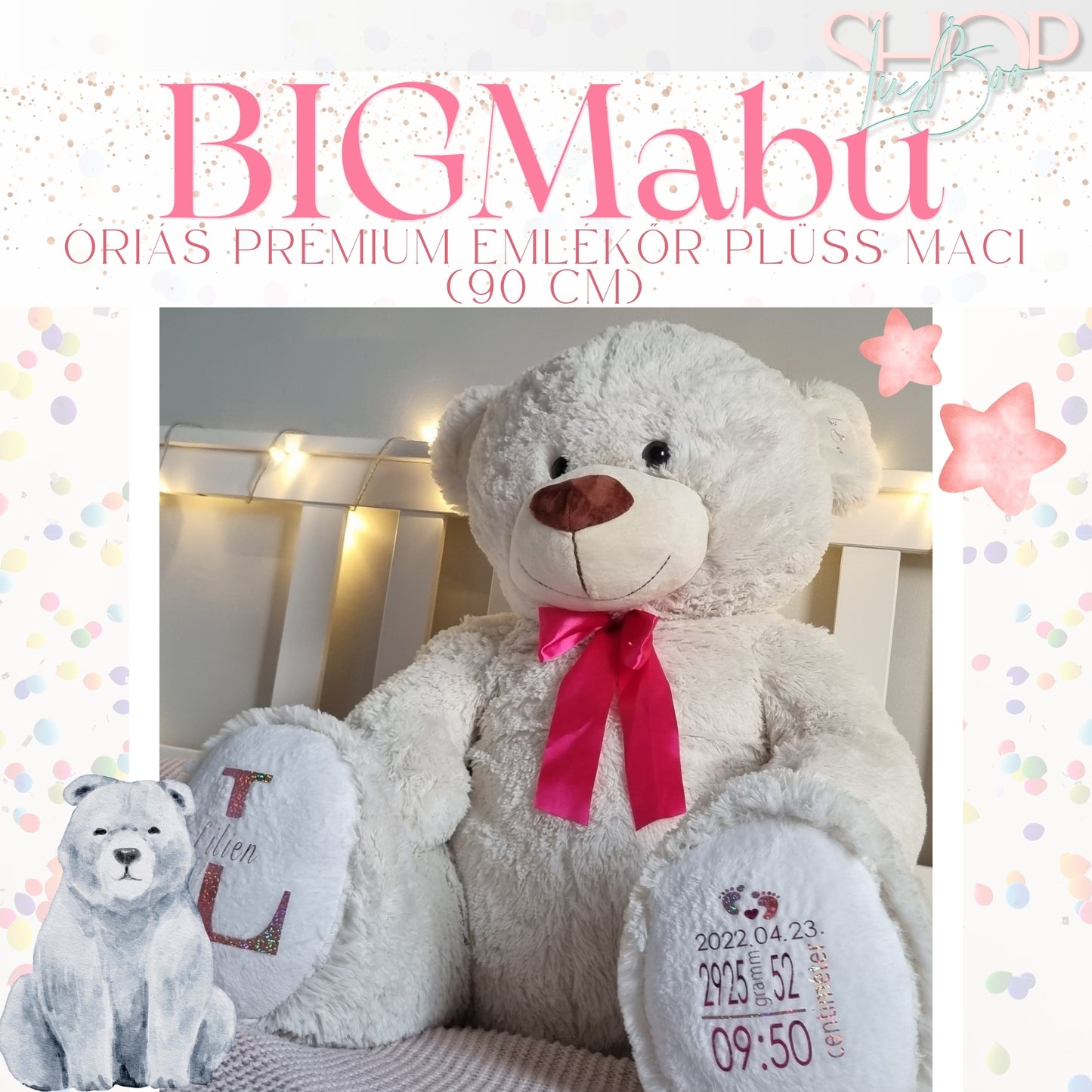 BIGMaBu - Óriás prémium plüss emlékőr maci (110 cm)