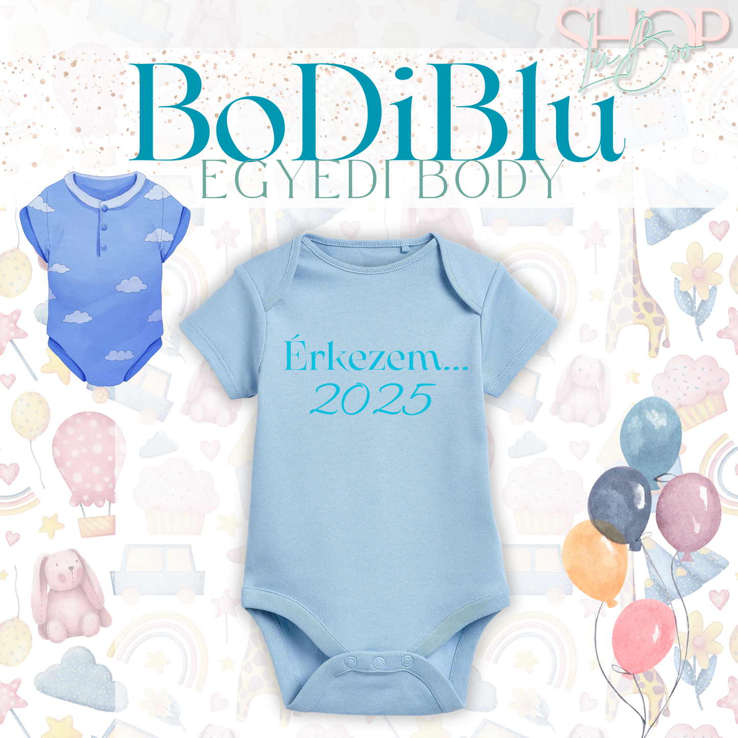 BoDiBlu - Egyedi feliratú baba body