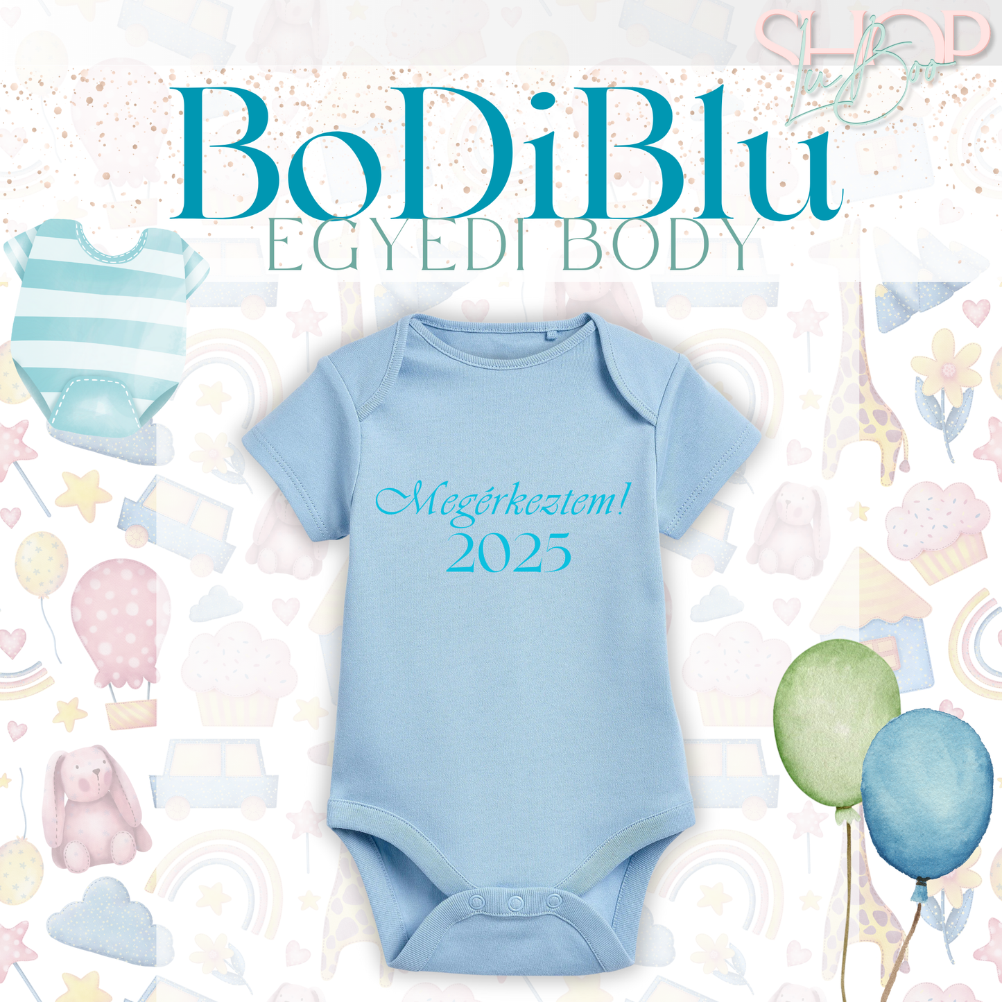 BoDiBlu - Egyedi feliratú baba body