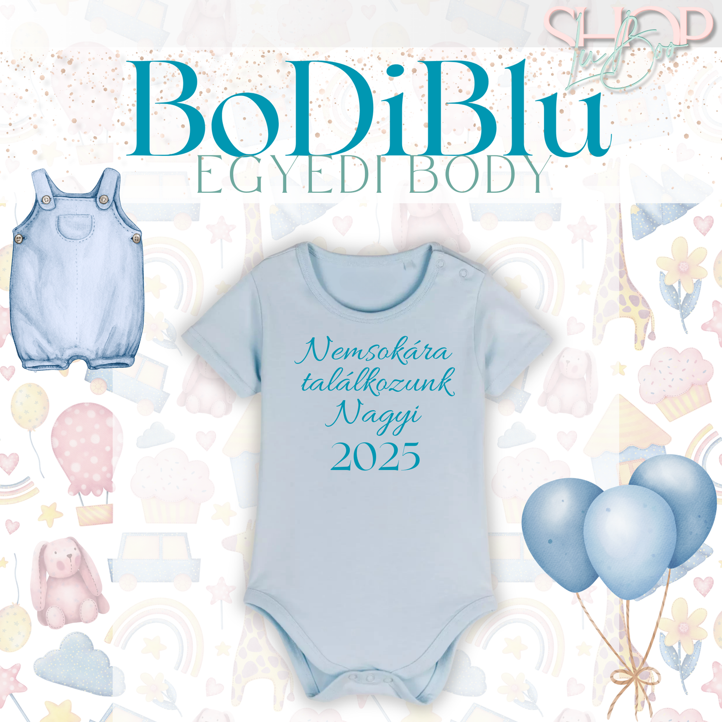 BoDiBlu - Egyedi feliratú baba body