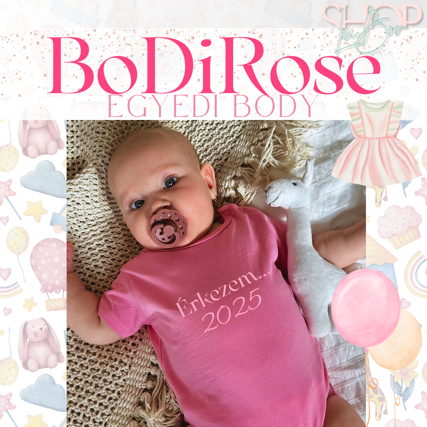 BoDiRose - Egyedi feliratú baba body