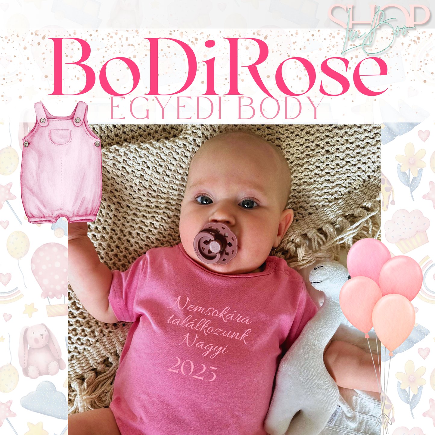 BoDiRose - Egyedi feliratú baba body