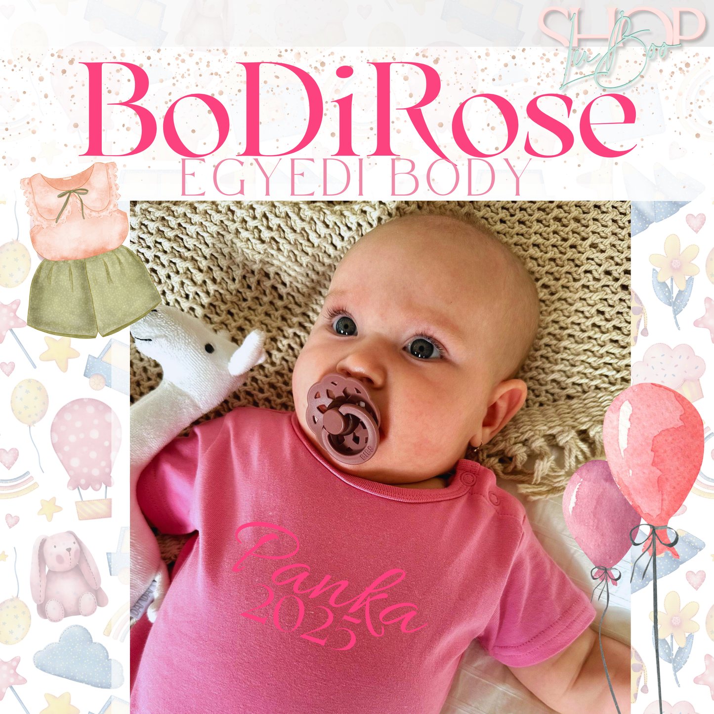 BoDiRose - Egyedi feliratú baba body