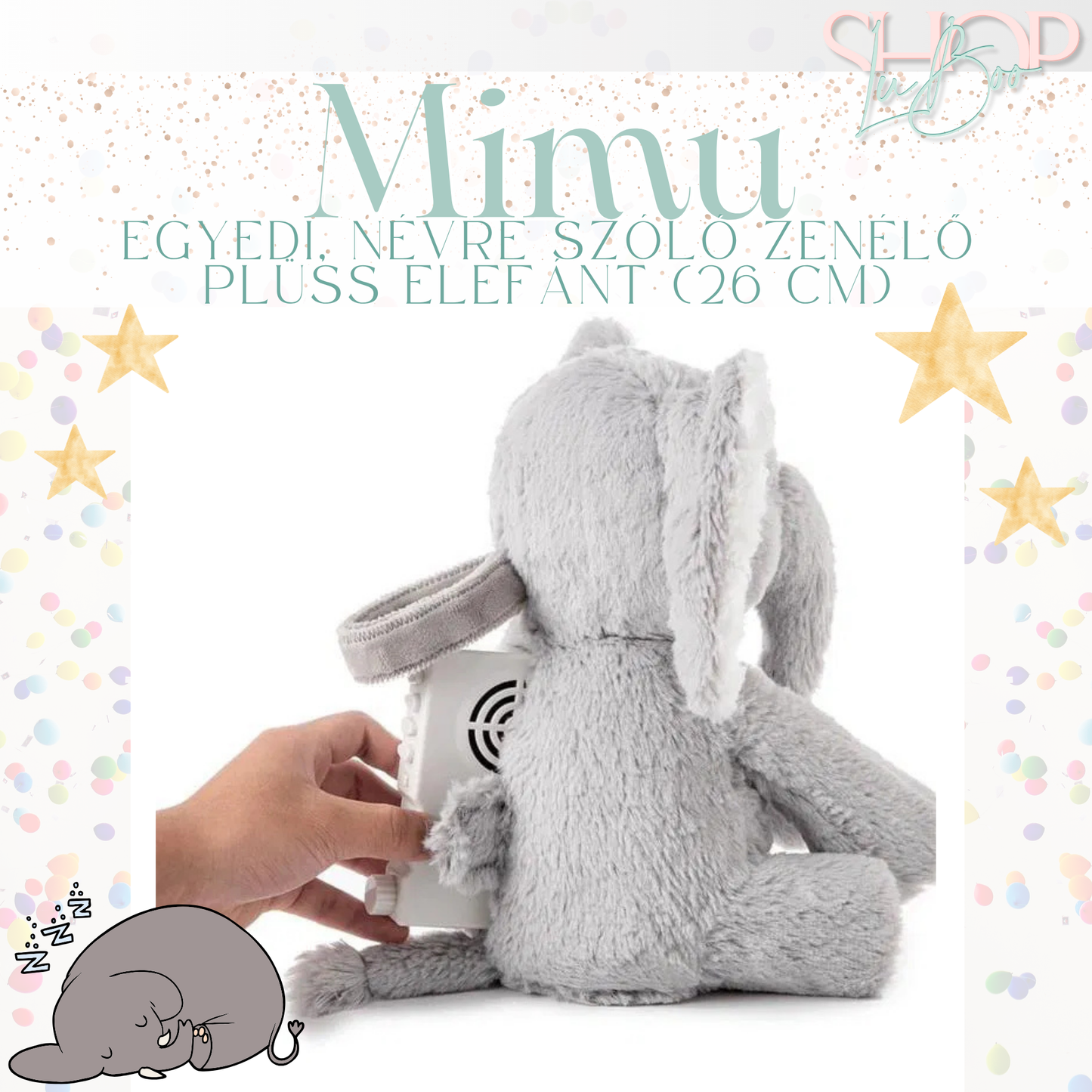 MiMu - Emlékőr plüss elefánt (20 cm)
