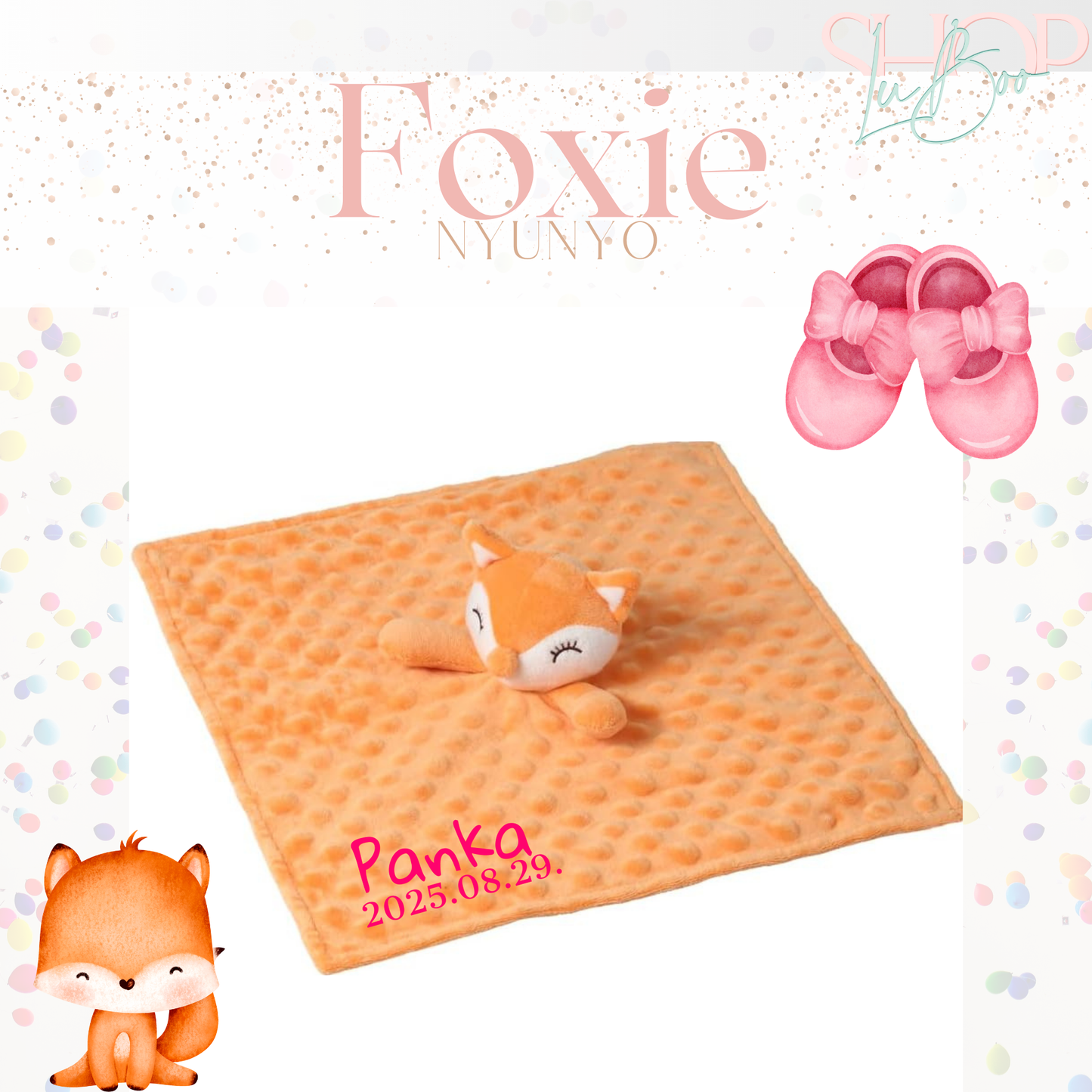 Foxie névre szóló róka nyúnyó (35 cm)