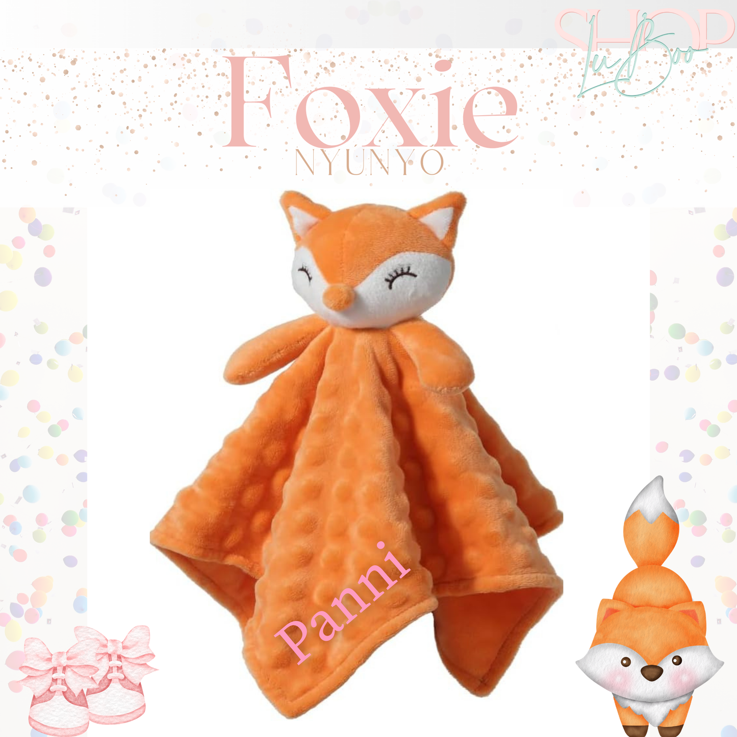 Foxie névre szóló róka nyúnyó (35 cm)