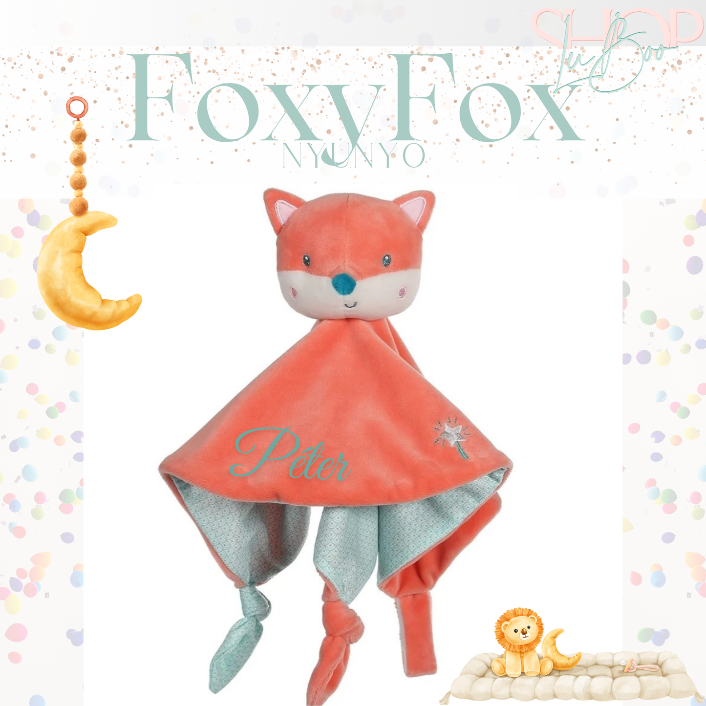 FoxFoy névre szóló róka nyúnyó (25 cm)