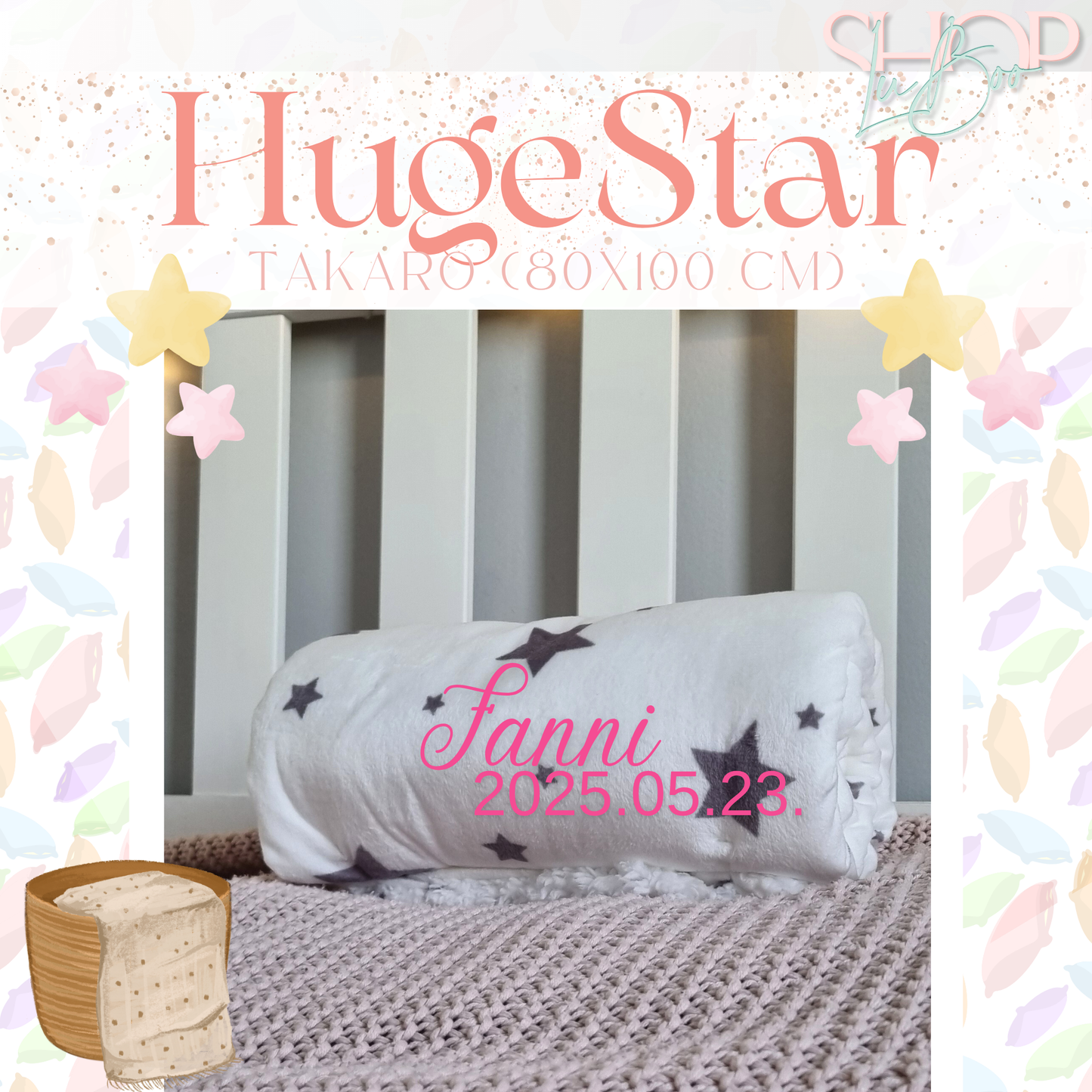 HugeStar - névre szóló takaró (80x100 cm)