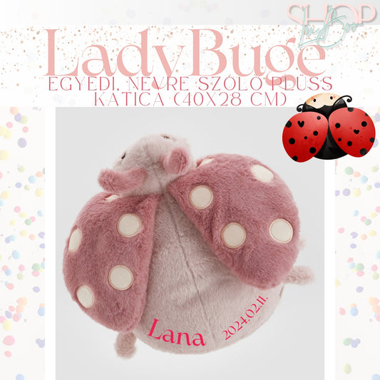 LadyBuge - Névre szóló plüss katica (40x28 cm)