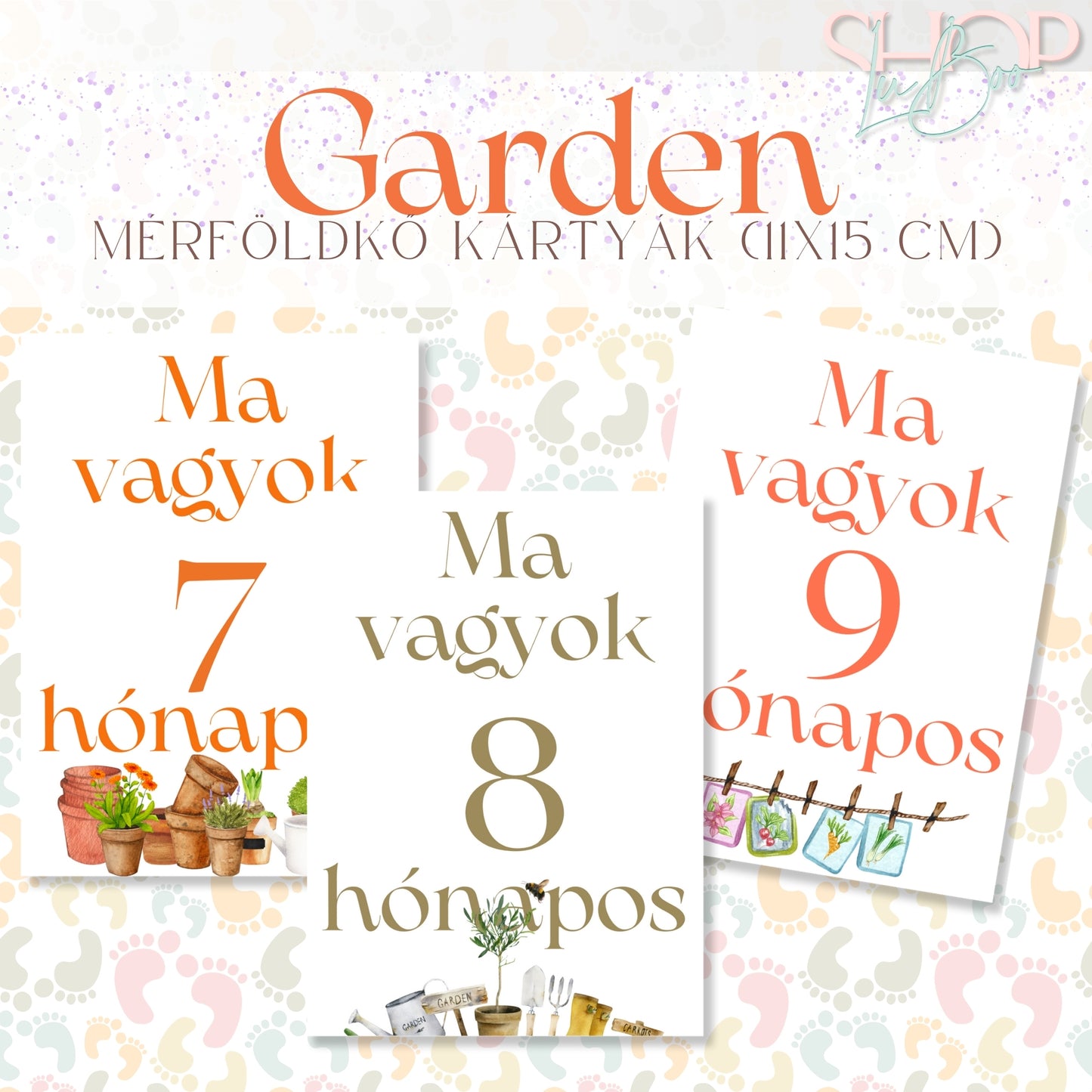 Mérföldkő kártyák - Garden (11x15 cm) - ShopLuBoo