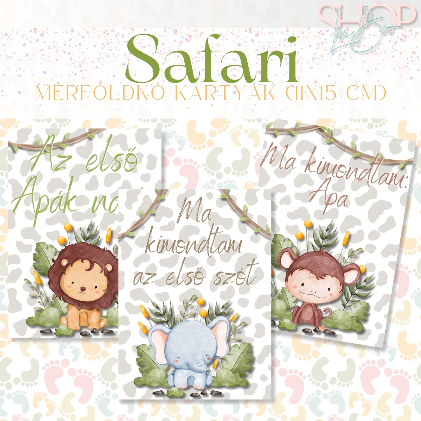 Mérföldkő kártyák - Safari (11x15 cm)