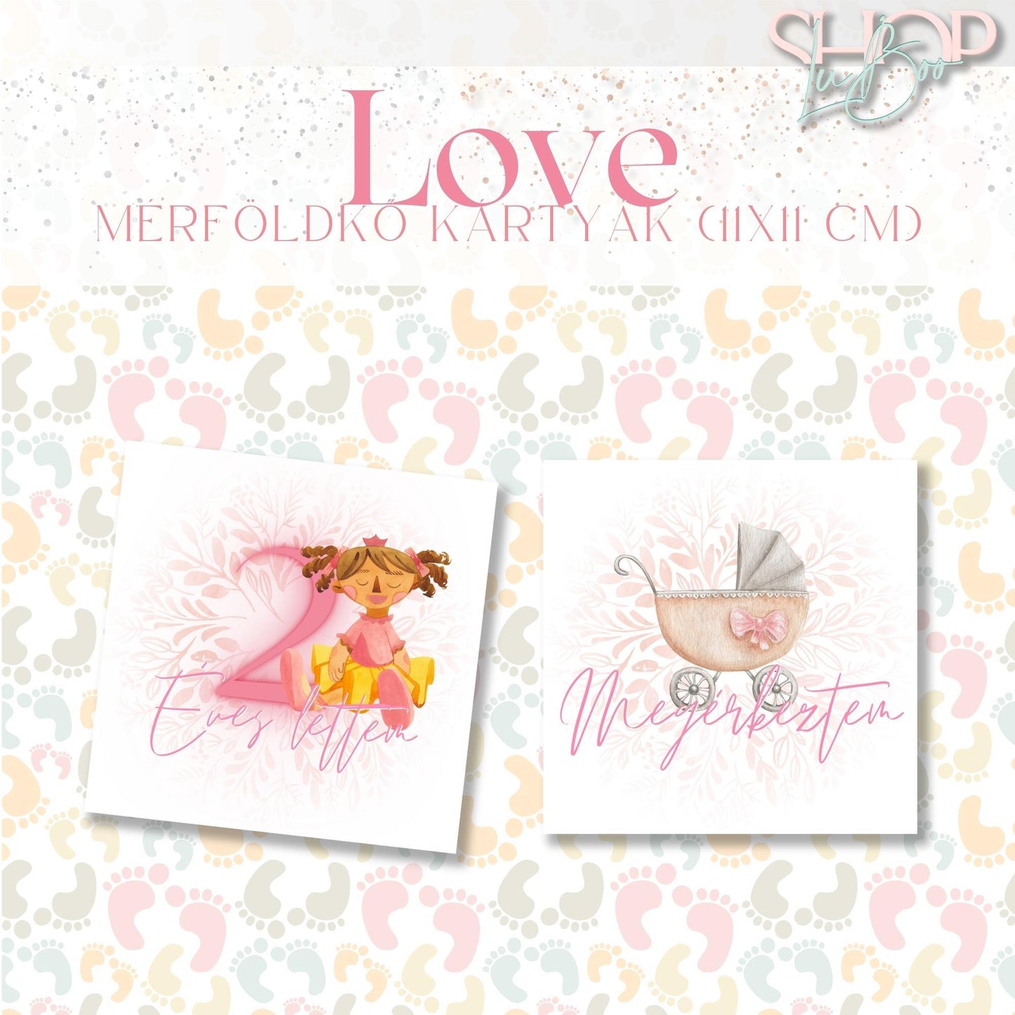 Mérföldkő kártyák - Love (11x11 cm) - ShopLuBoo