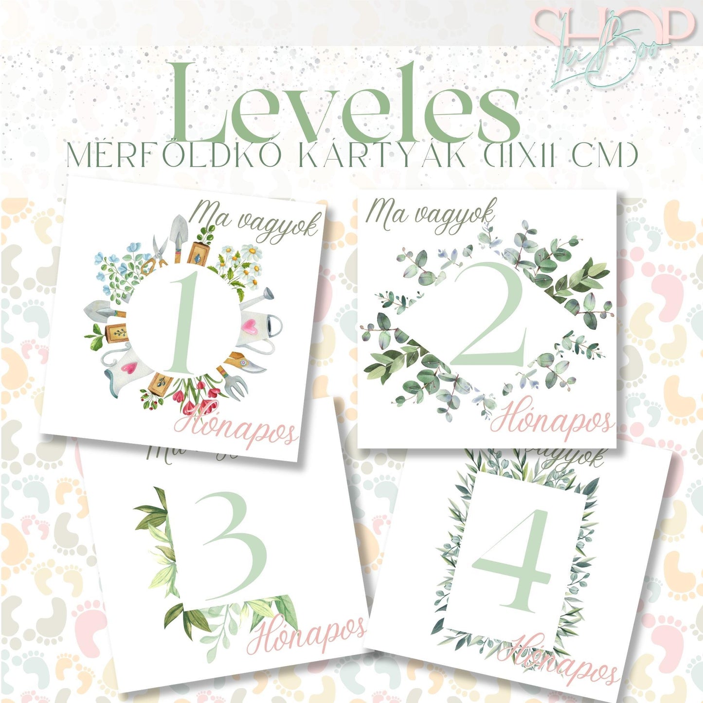 Mérföldkő kártyák - Leveles (11x11 cm) - ShopLuBoo