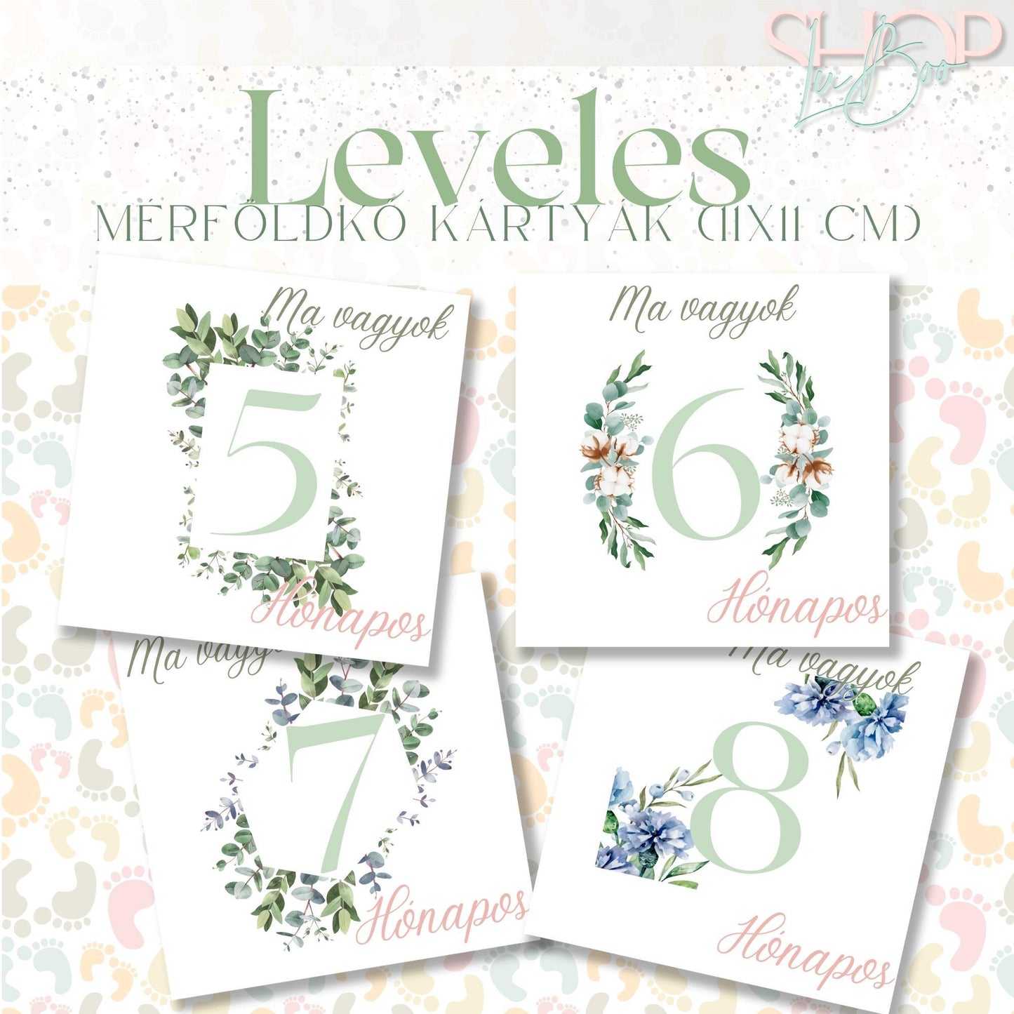 Mérföldkő kártyák - Leveles (11x11 cm) - ShopLuBoo
