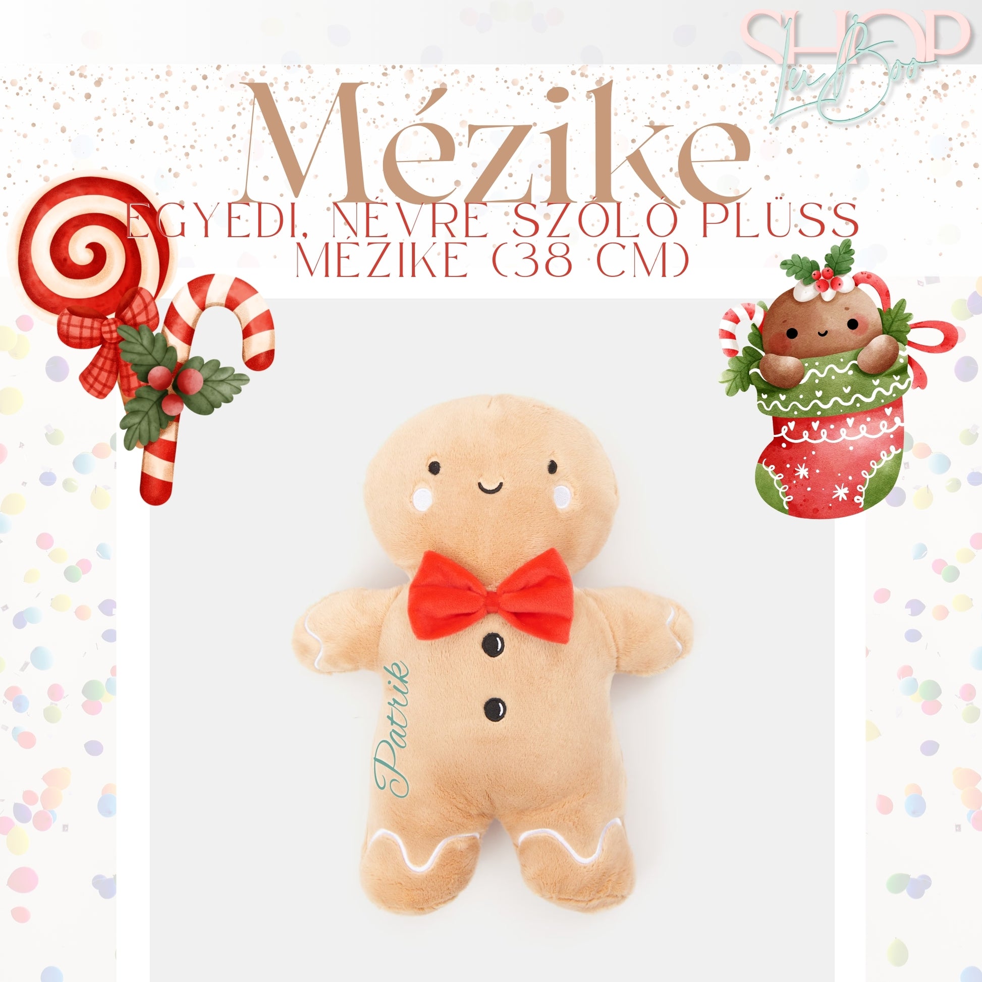 Mézike - Egyedi, névre szóló plüss mézike (38 cm) - ShopLuBoo
