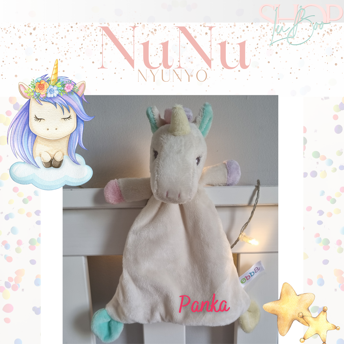 NuNu névre szóló unikornis nyúnyó (26 cm)