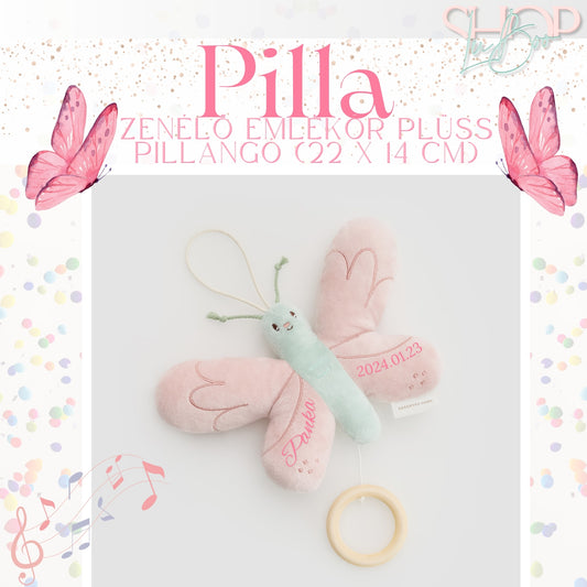 Pilla - Zenélő emlékőr plüss pillangó (22x14 cm)