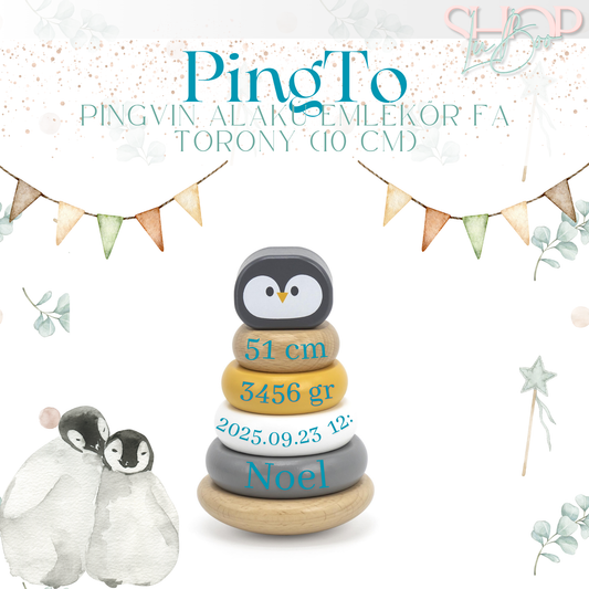 pingvines névre szóló fa torony ShopLuBoo