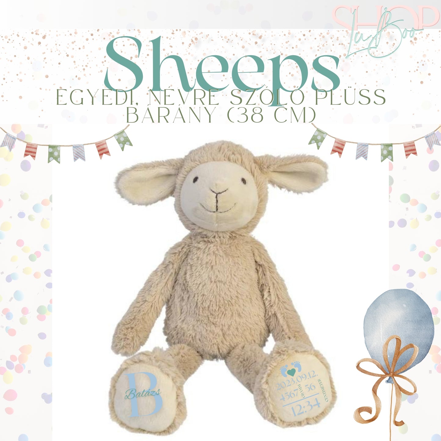 Sheeps - Emlékőr plüss bárány (38 cm)