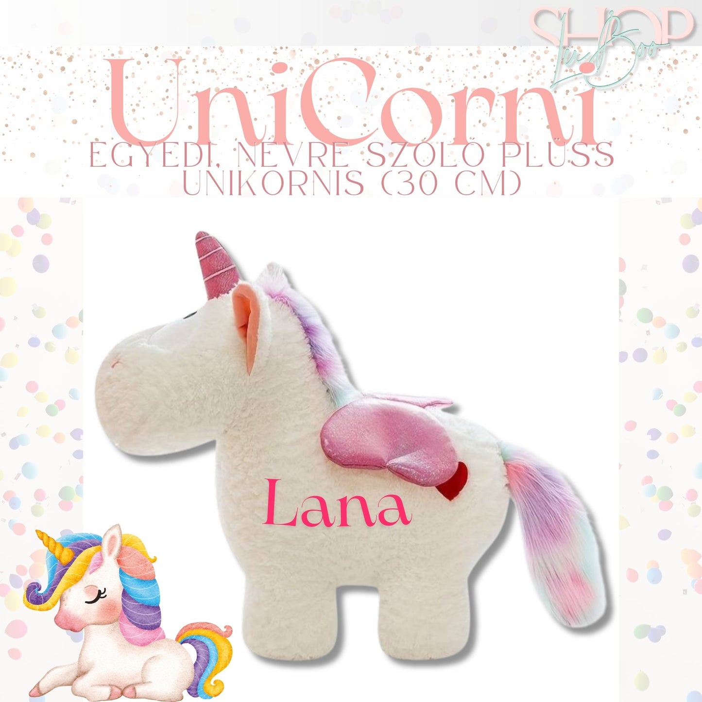 UniCorni - Emlékőr plüss unikornis (30 cm)