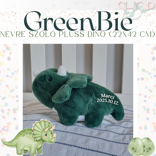 GreenBie - Egyedi, névre szóló plüss dino (25 cm)