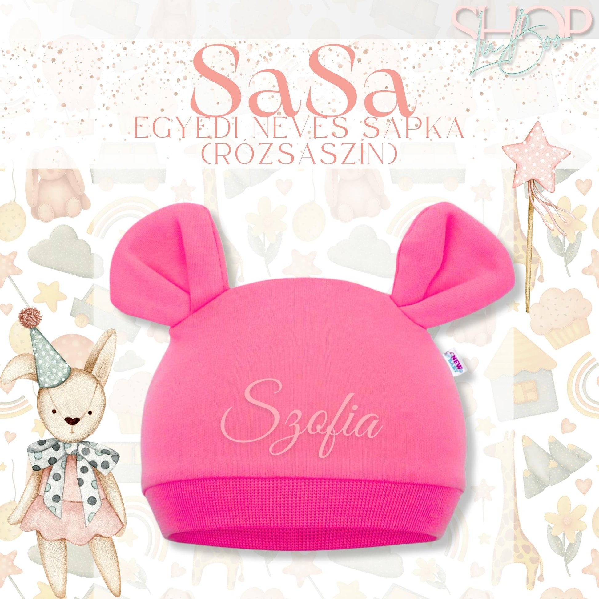 SaSa - Egyedi neves sapka (Pink) - ShopLuBoo