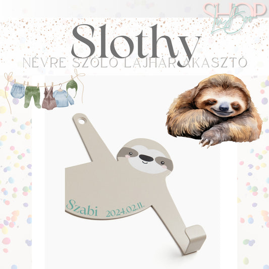 Slothy - Névre szóló lajhár akasztó (15x11 cm)