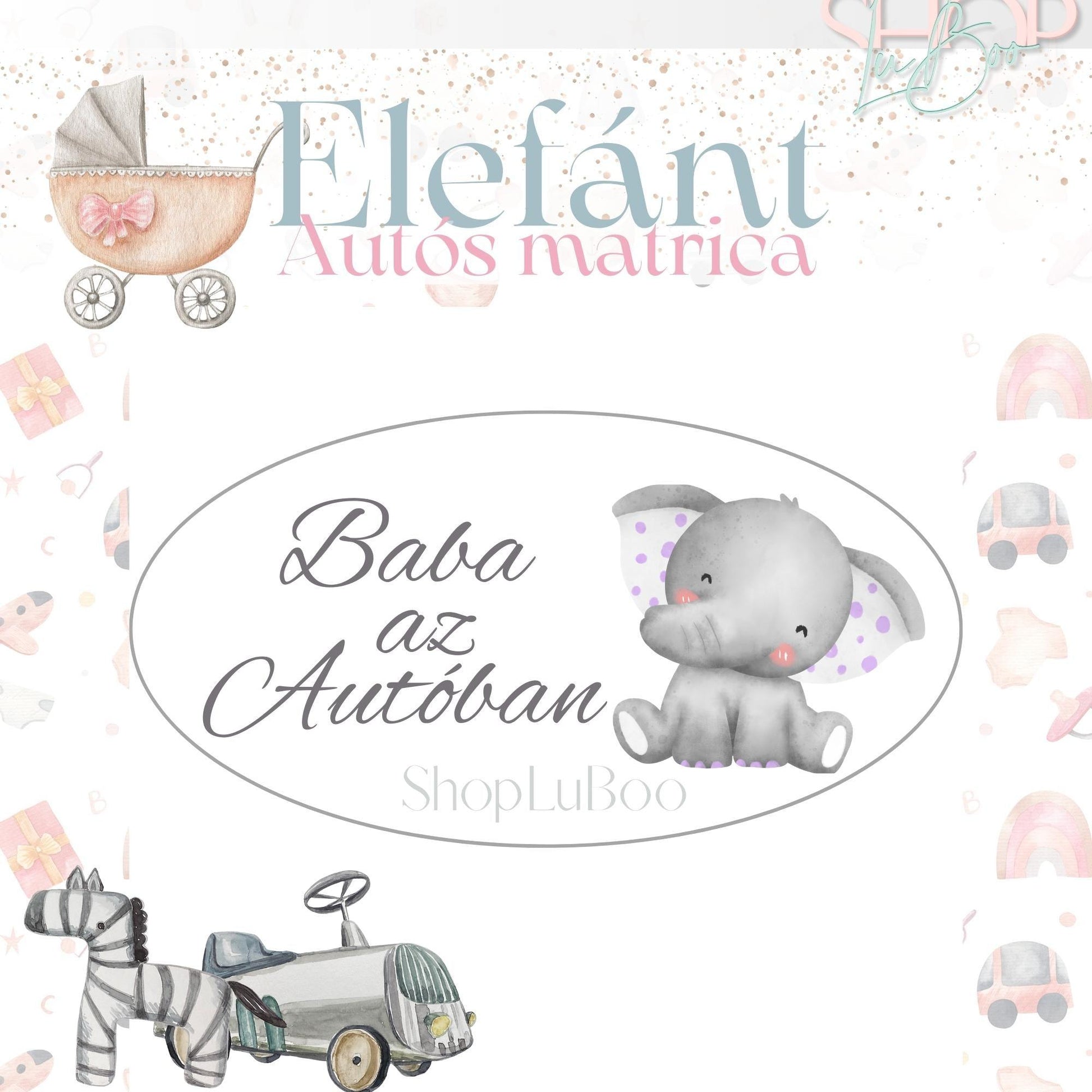 "Együtt az Utakon" - Autómatrica - ShopLuBoo - elefant