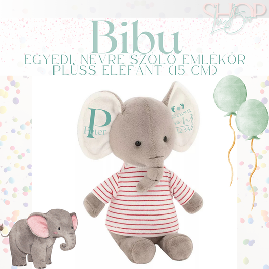 BiBu - Emlékőr plüss elefánt pulcsiban (15 cm)