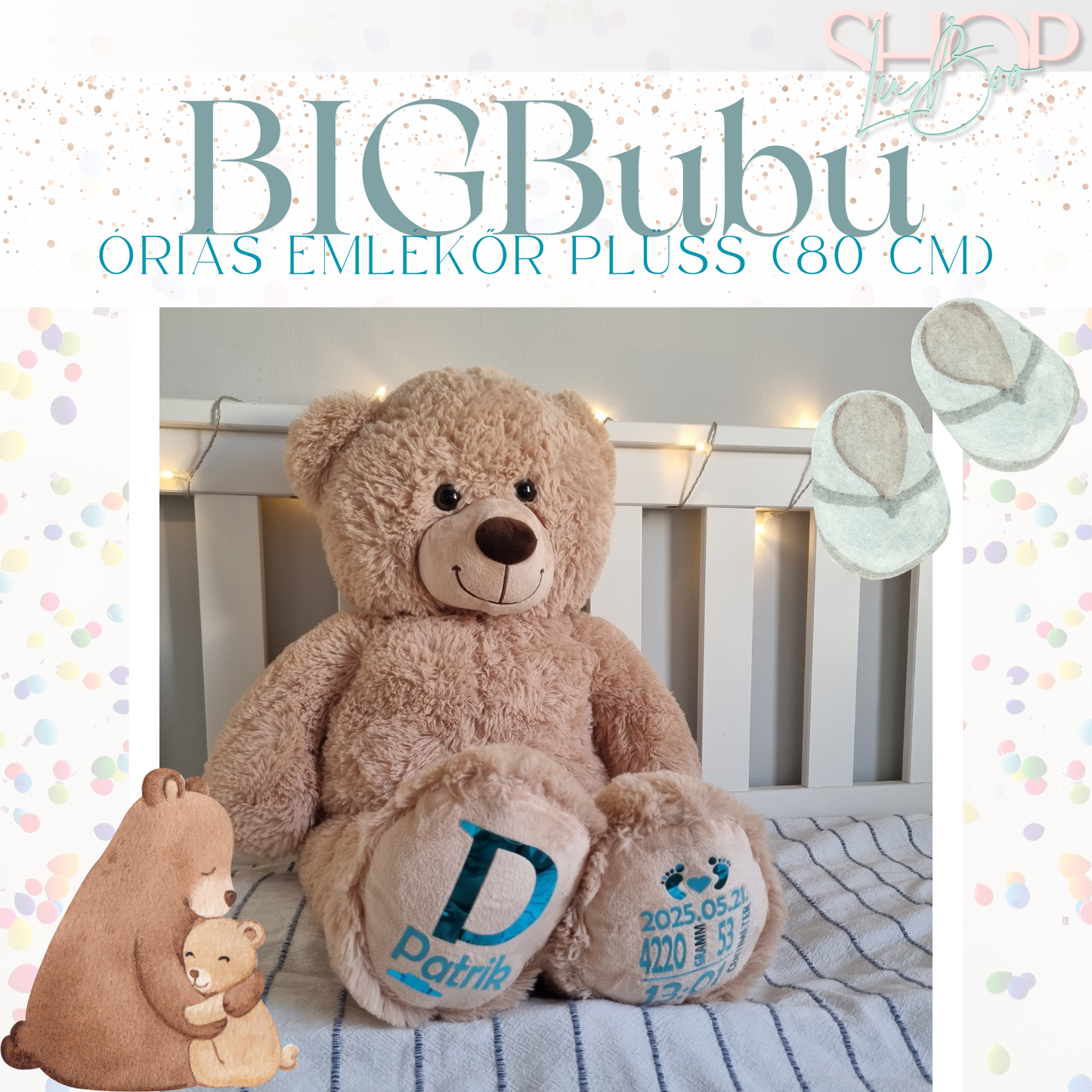 BIGBubu - Óriás plüss emlékőr maci (80 cm)