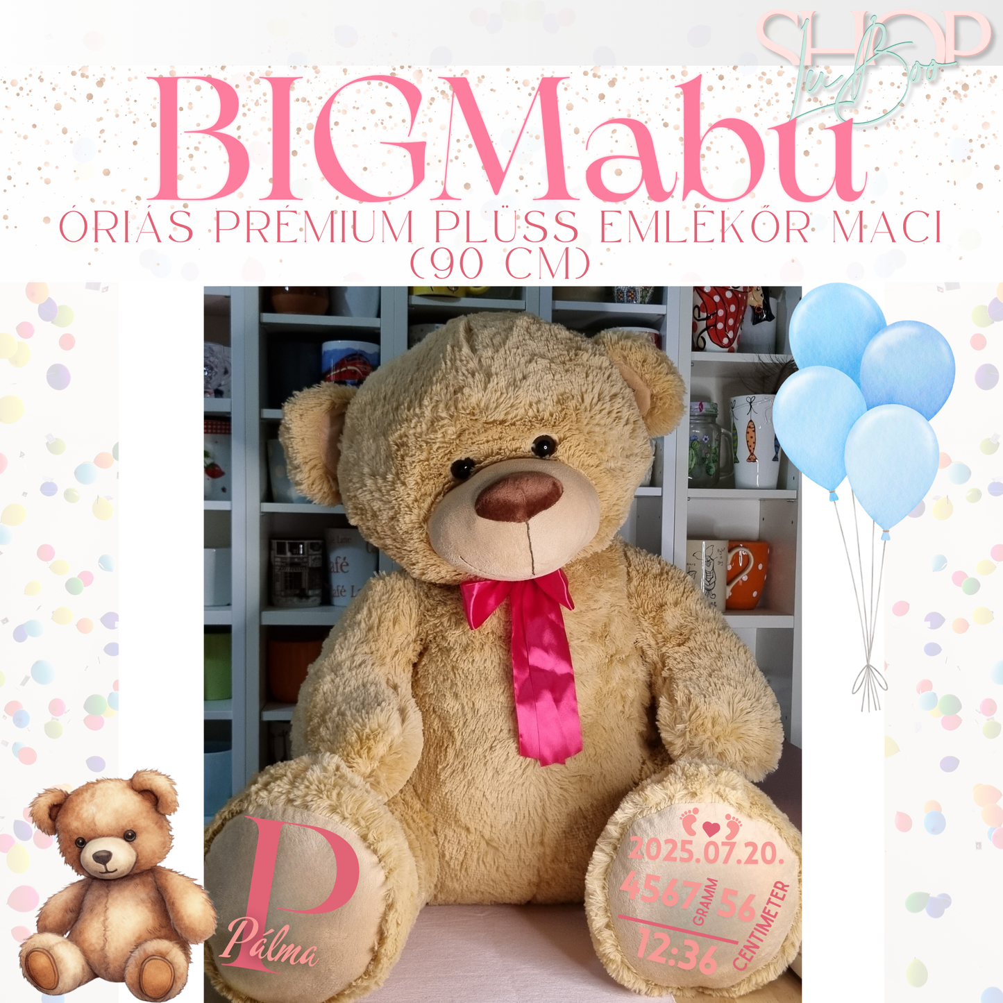 BIGMaBu - Óriás prémium plüss emlékőr maci (110 cm)