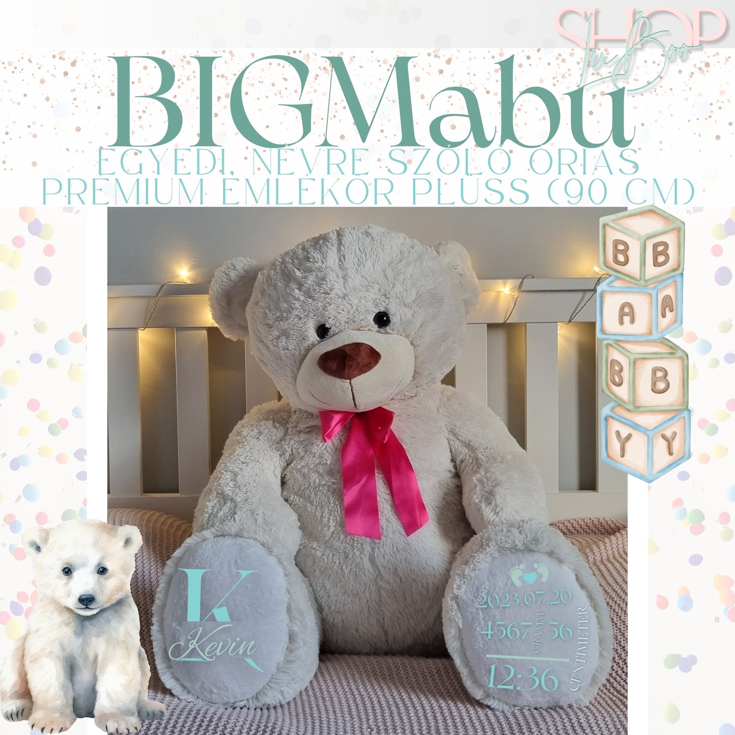 BIGMaBu - Óriás prémium emlékőr plüss maci (110 cm)