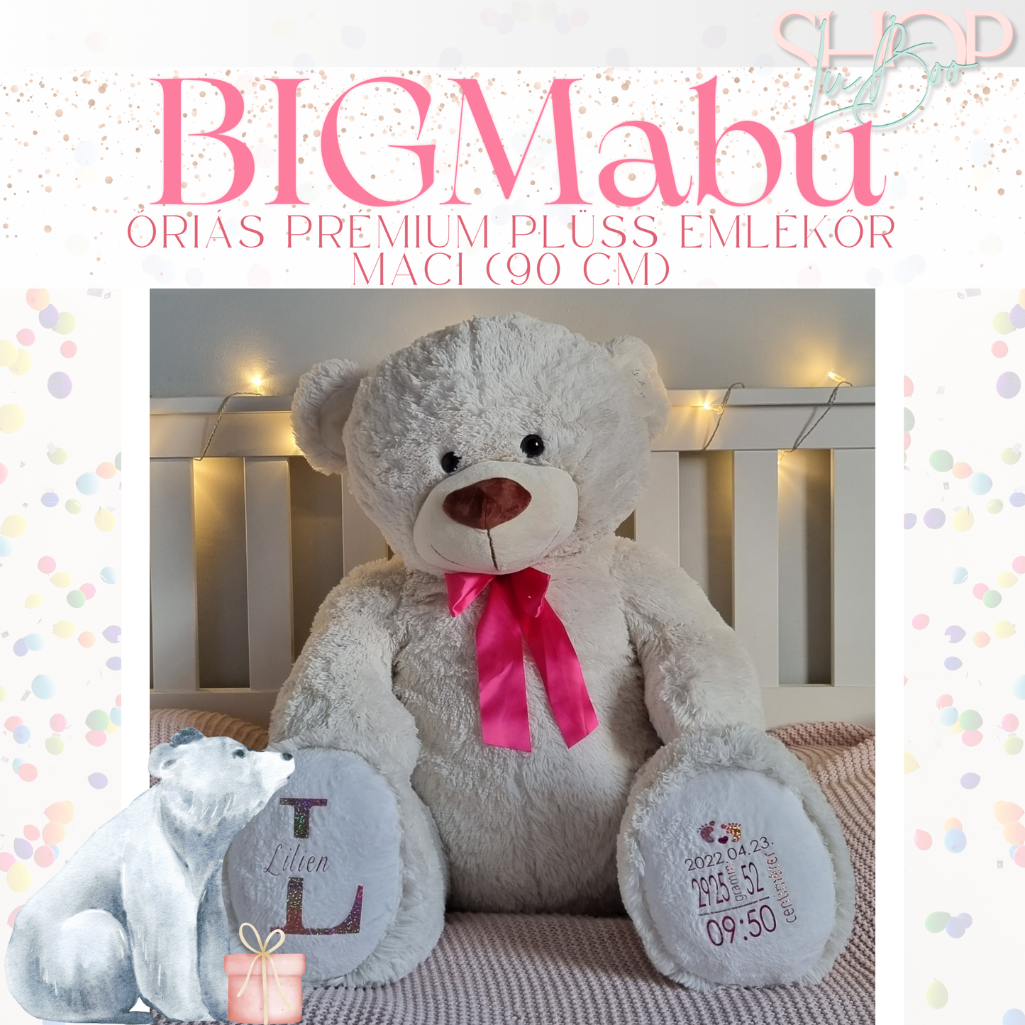 BIGMaBu - Óriás prémium plüss emlékőr maci (110 cm)