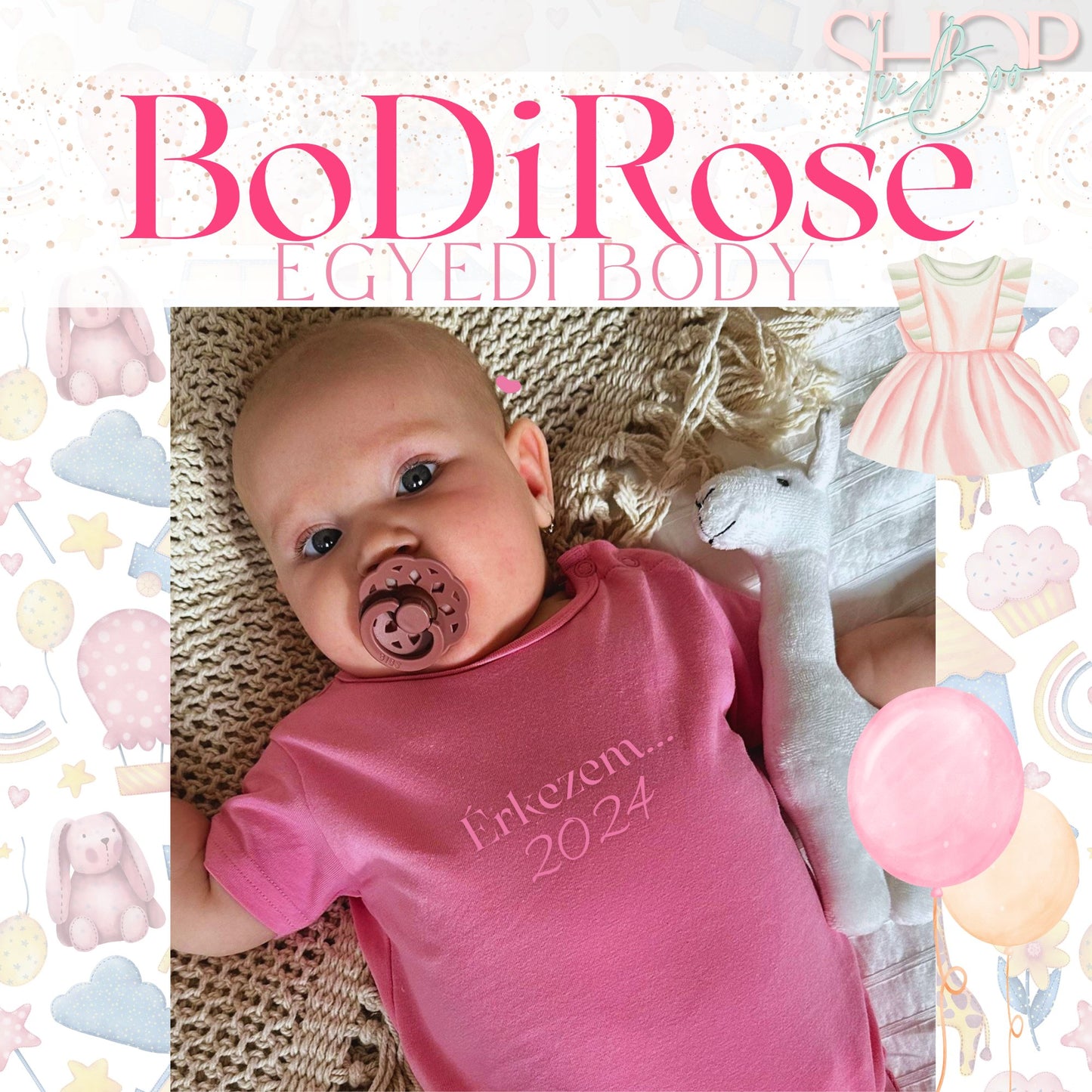 BoDiRose - Egyedi feliratú baba body