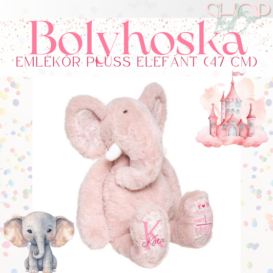Bolyhoska - Emlékőr plüss elefánt (28 cm)