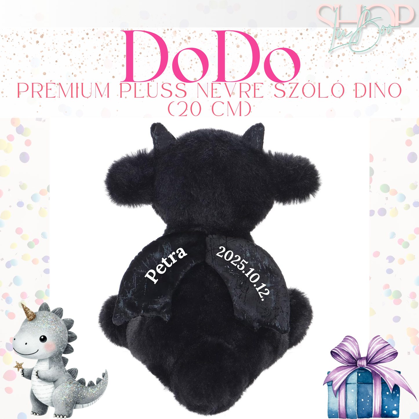 DoDo - Emlékőr plüss sárkány (20 cm)