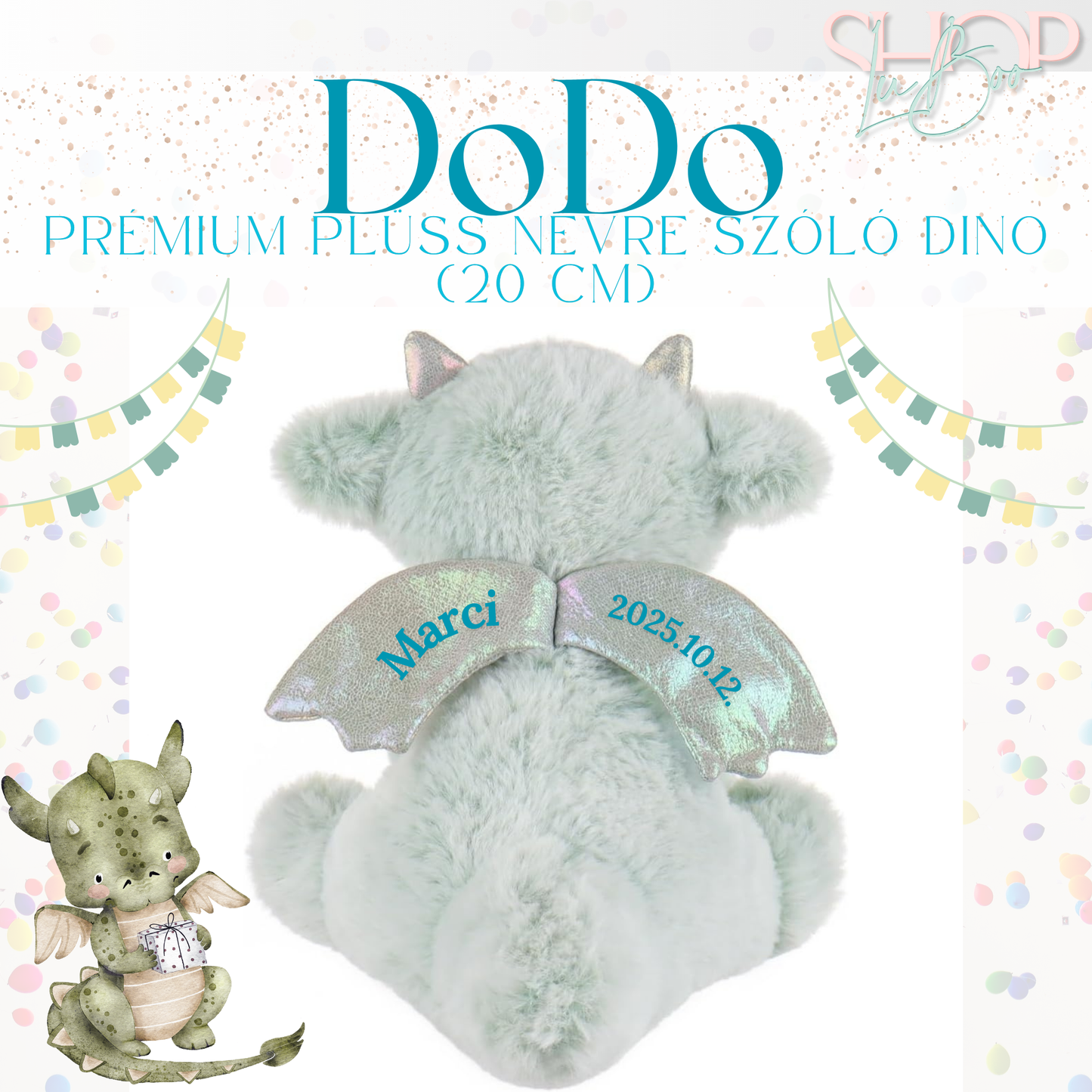 DoDo - Emlékőr plüss sárkány (20 cm)