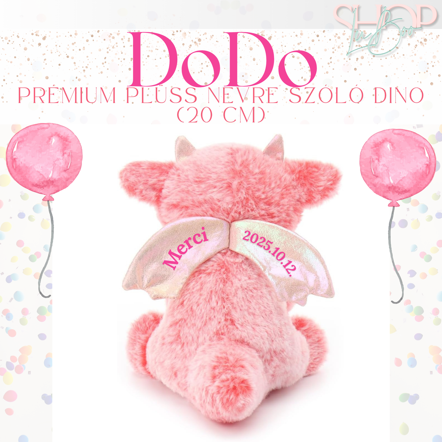DoDo - Emlékőr plüss sárkány (20 cm)