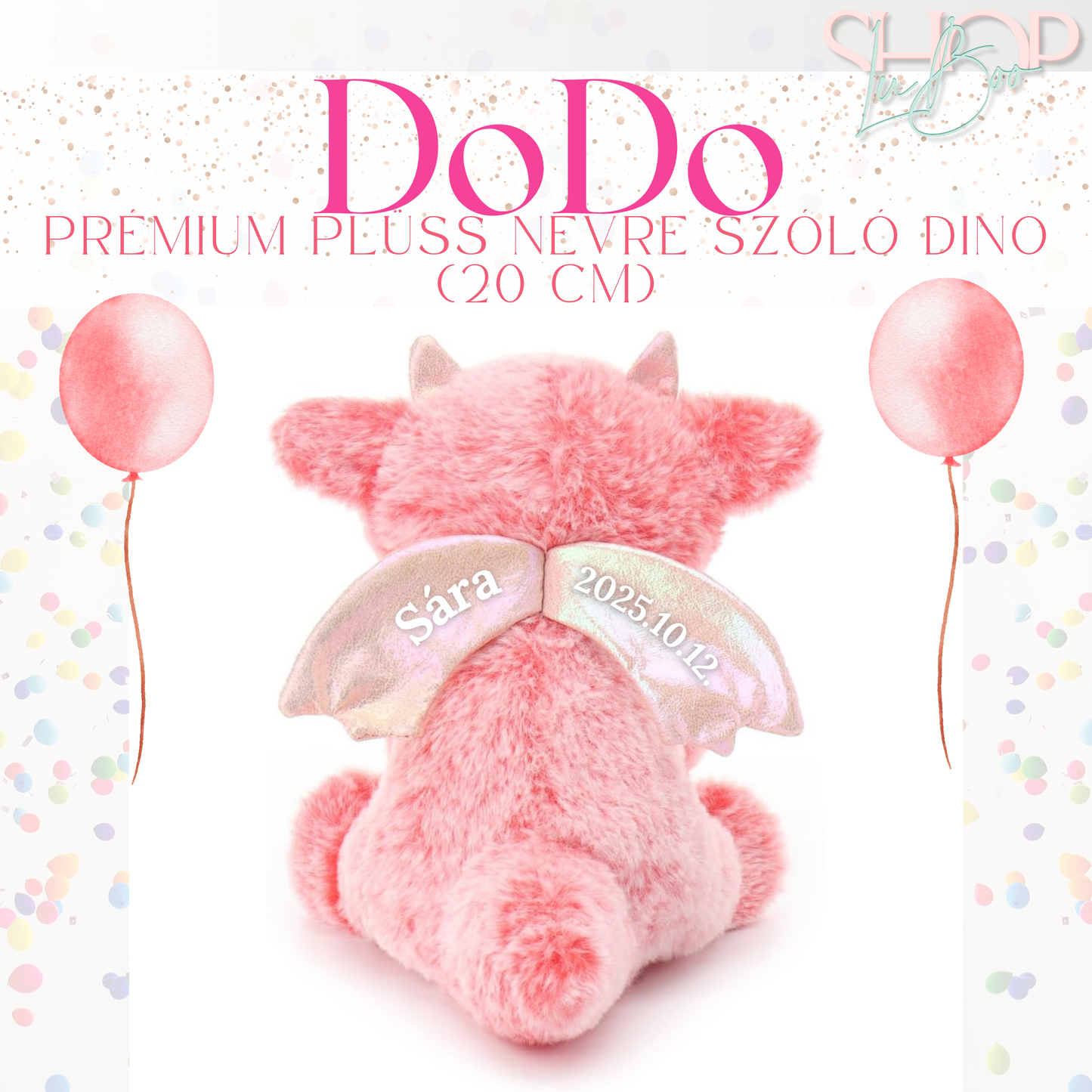 DoDo - Emlékőr plüss sárkány (20 cm)