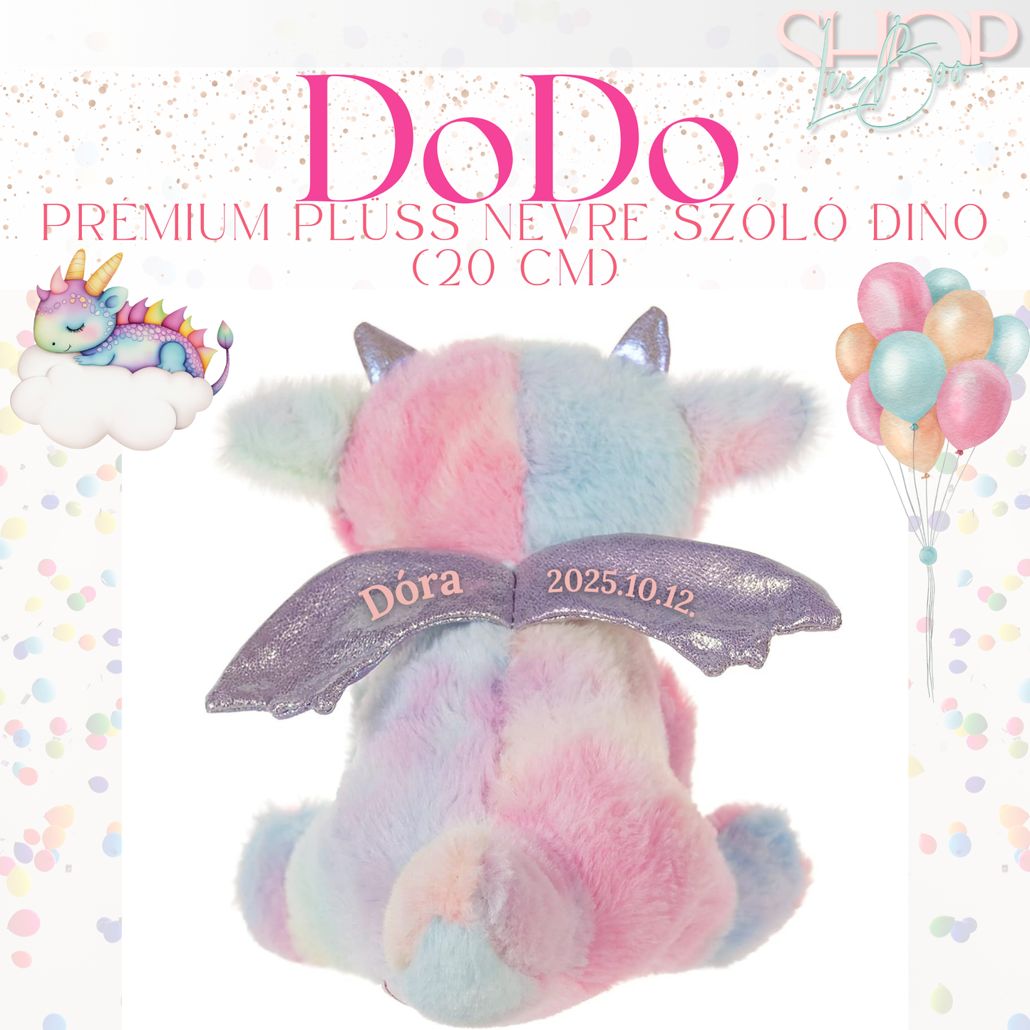 DoDo - Emlékőr plüss sárkány (20 cm)