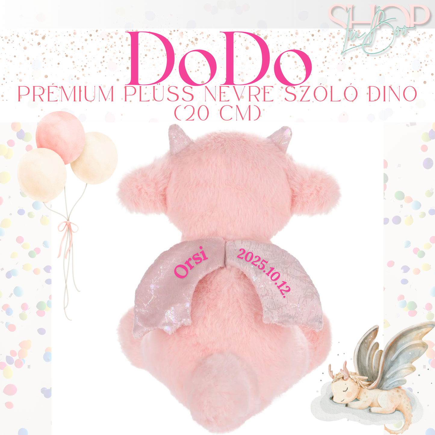 DoDo - Emlékőr plüss sárkány (20 cm)
