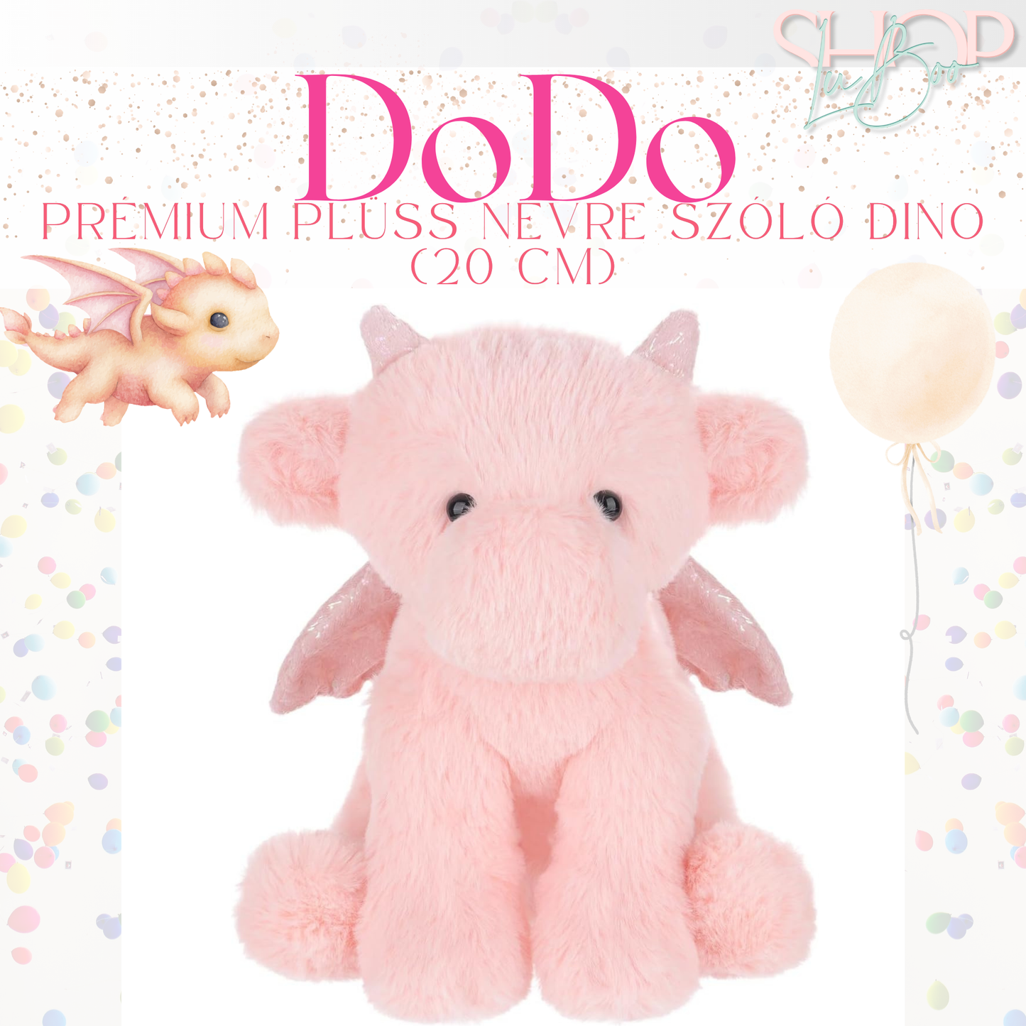 DoDo - Emlékőr plüss sárkány (20 cm)