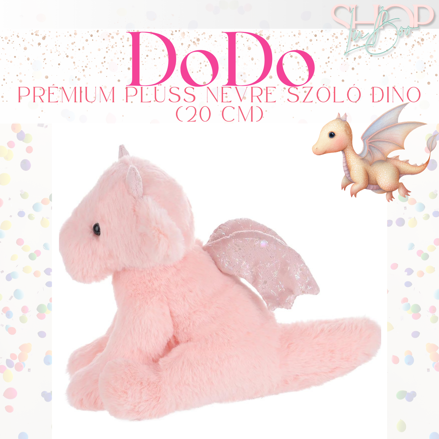 DoDo - Emlékőr plüss sárkány (20 cm)