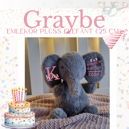 Graybe - Emlékőr plüss elefánt (25 cm)
