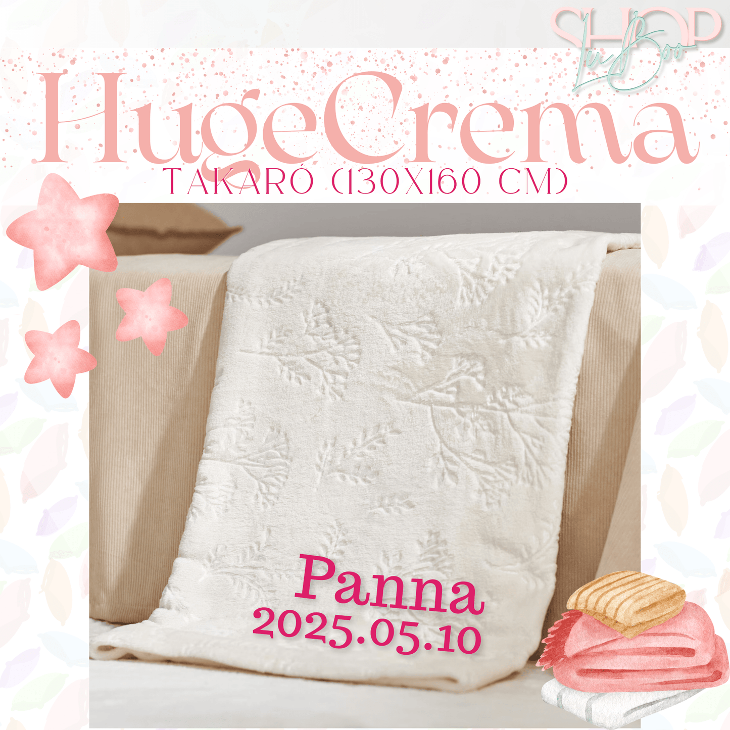 HugeCrema takaró (130x160 cm)