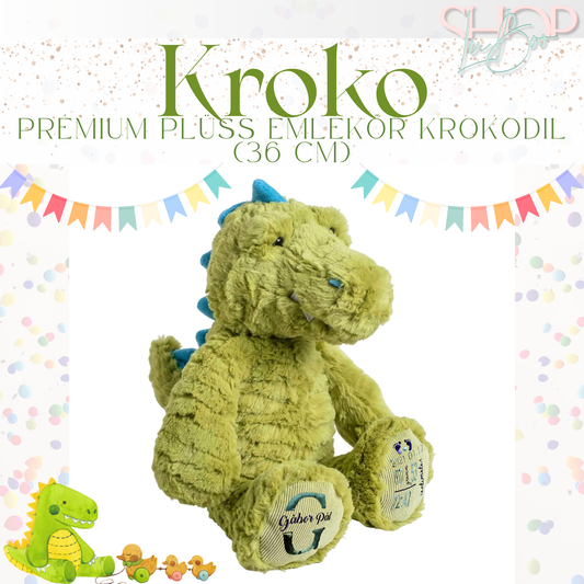 Kroko - Prémium plüss emlékőr krokodil (36 cm)